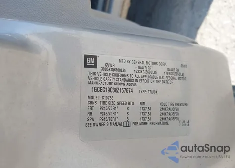 2008 Chevrolet Silverado 1500 Lt1 z USA, uszkodzony, nr VIN 1GCEC19C38Z157674